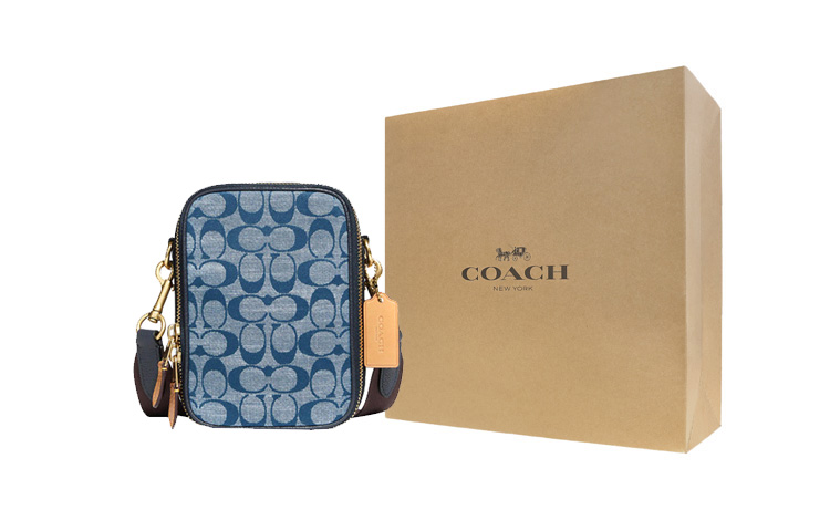 

COACH Стентон холщовая с джинсовой и кожаной отделкой наплечная сумка кроссбоди мини мужская