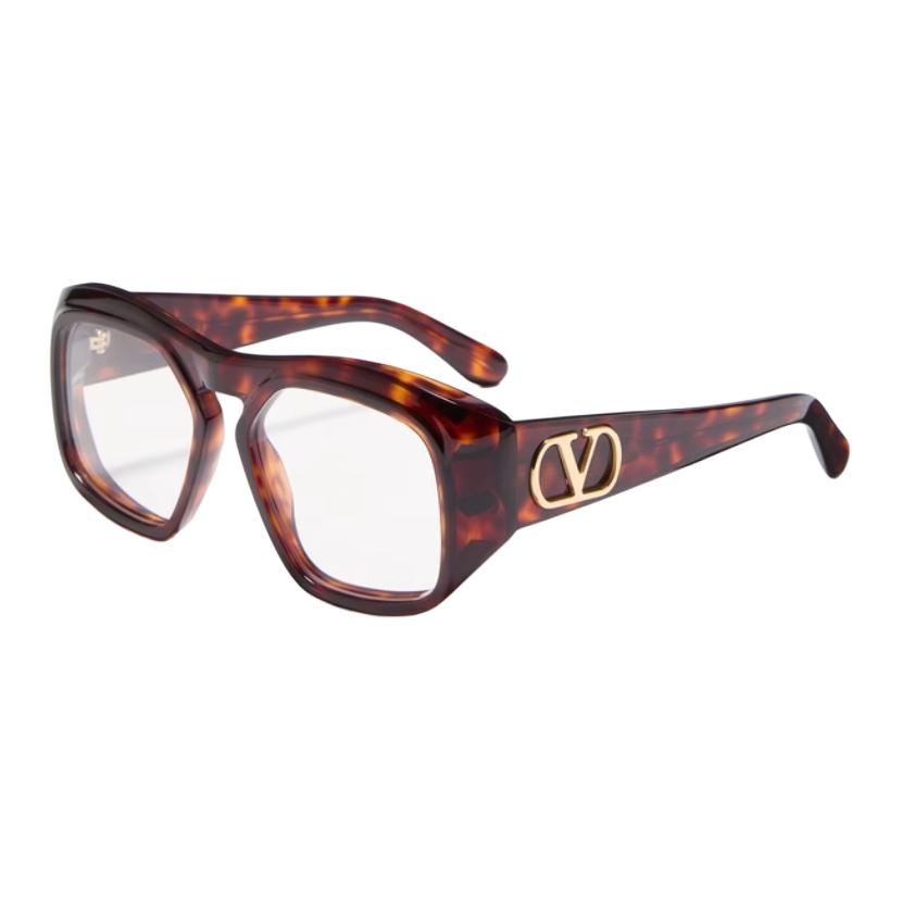 

Valentino Очки Garavani с геометрической оправой и логотипом V, Brown