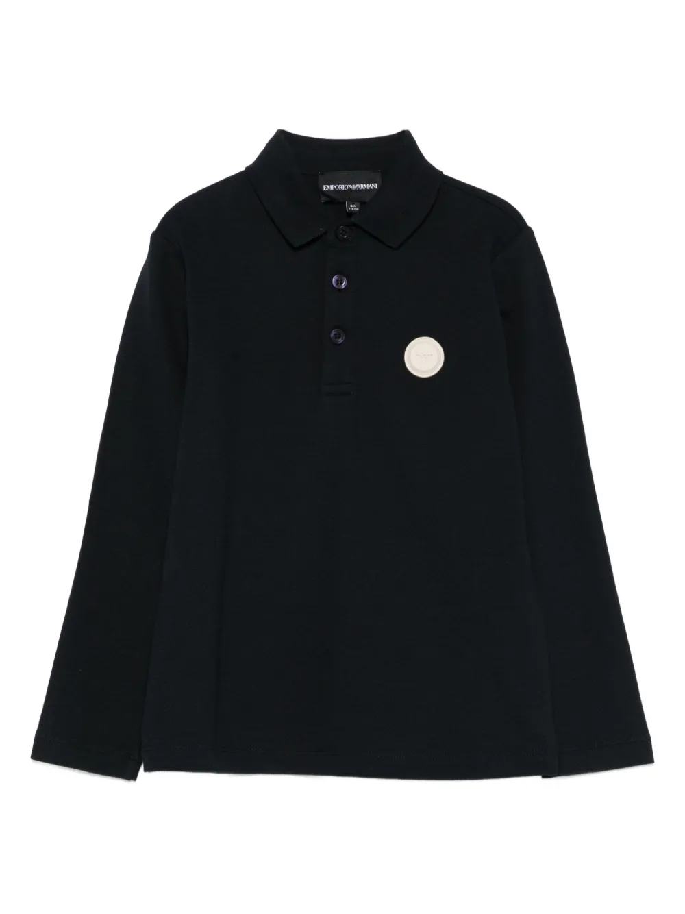 

Рубашка-поло с длинными рукавами и логотипом Emporio Armani Kids, синий