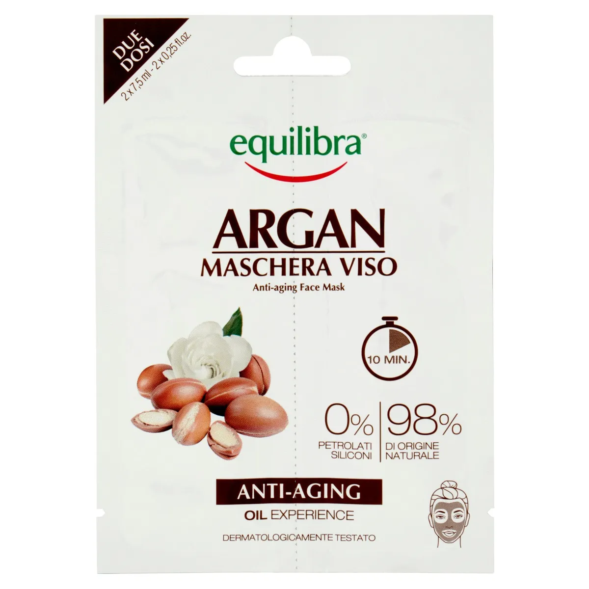 

Антивозрастная маска для лица Equilibra Argan 2x7,5 мл Skin Wellbeing