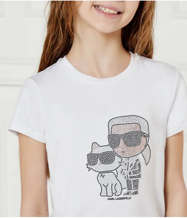 Футболка Regular fit Karl Lagerfeld Kids, белый — фото 4