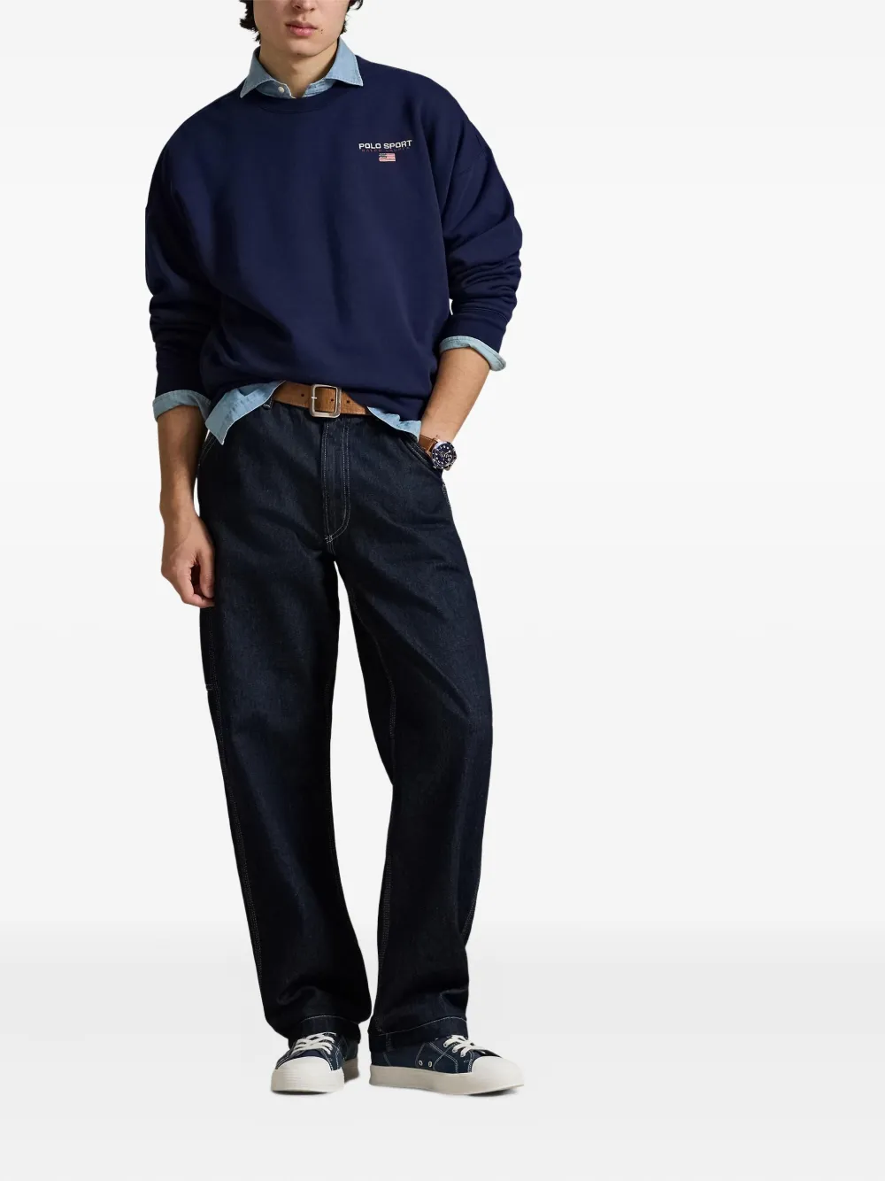 Толстовка с круглым вырезом Polo Ralph Lauren, синий — фото 2