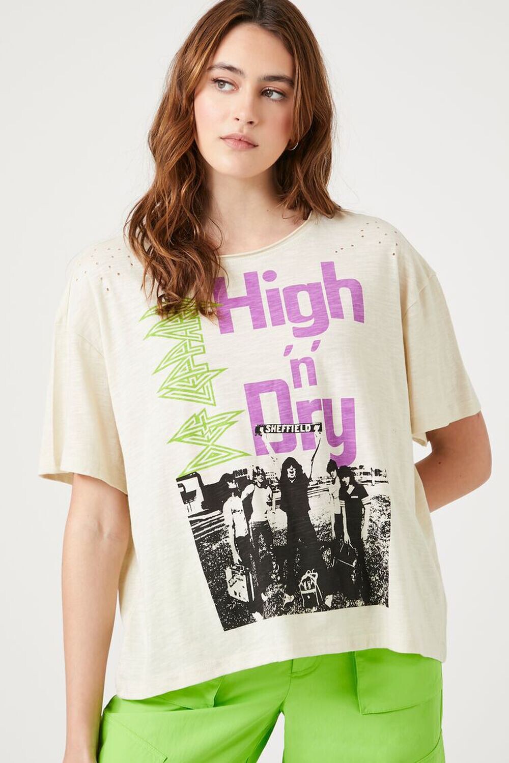 

Футболка Def Leppard High N Dry с рисунком Forever 21, серо-коричневый