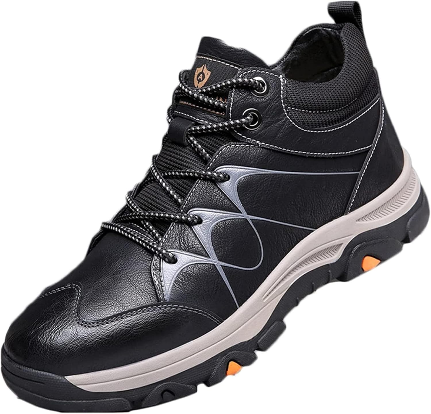 

Мужские кожаные ботинки Yiozoi, ветроустойчивые, осенне-зимние, теплые, для прогулок на улице, с шнуровкой, рабочие, с нескользящей подошвой, удобные повседневные ботильоны, черный