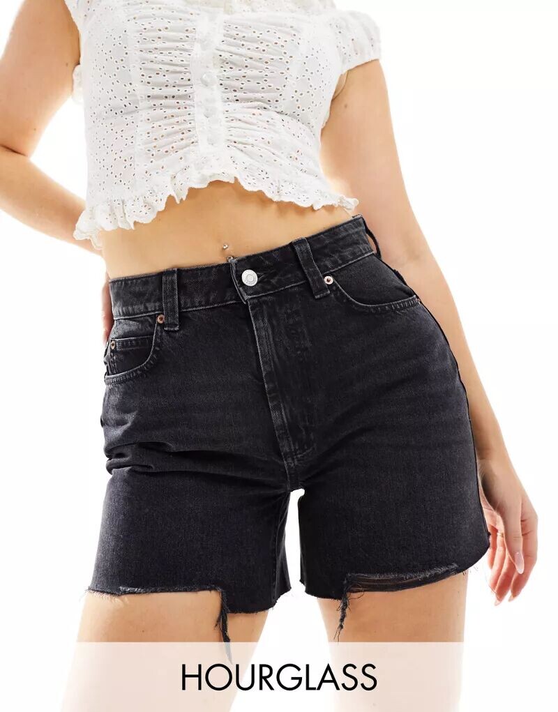 

Черные джинсовые шорты ASOS Hourglass Dad
