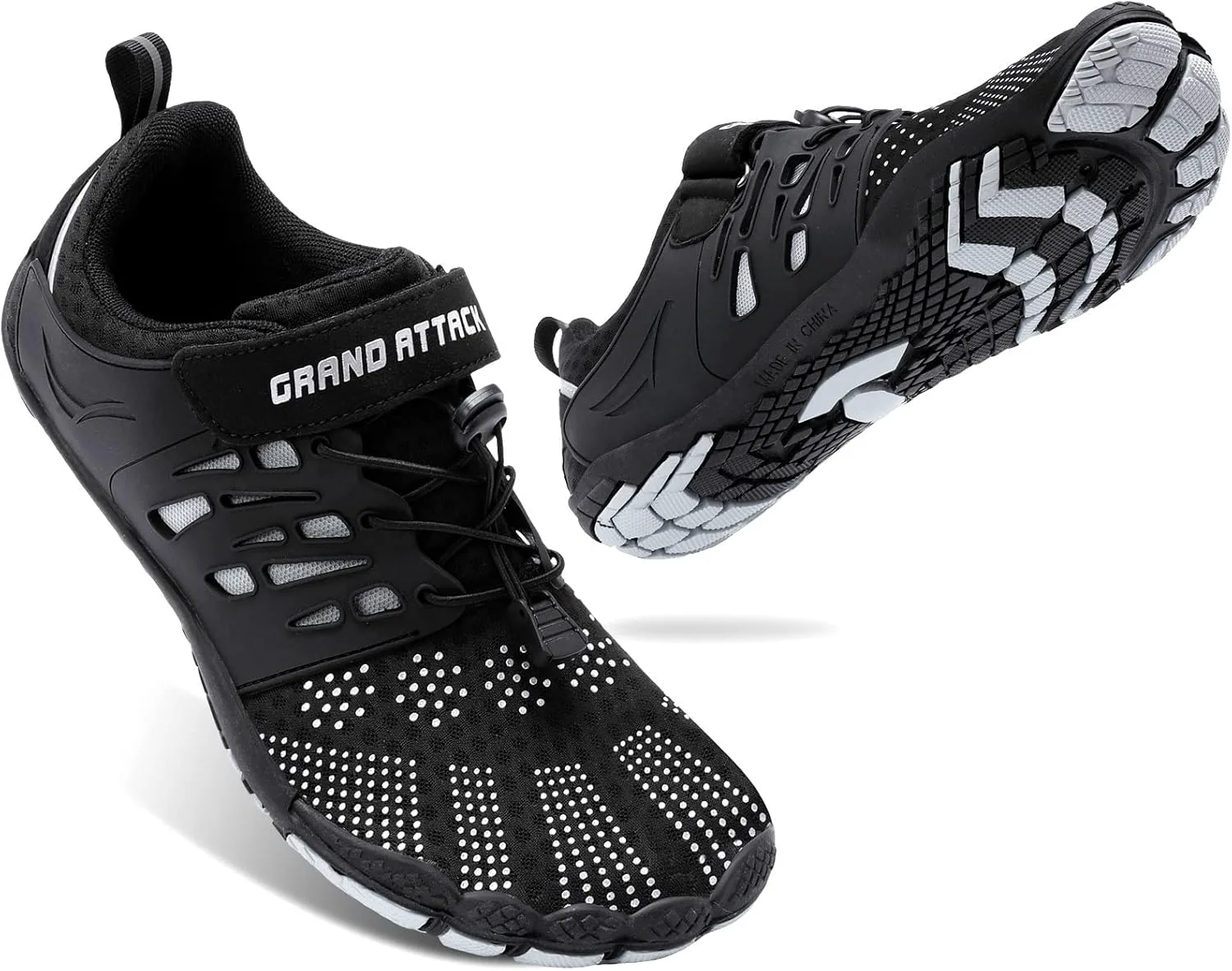 

Мужские кеды Grand Attack | Минималистичные кросс-тренеры | Подошва с нулевым уклоном | Широкий носок, черный