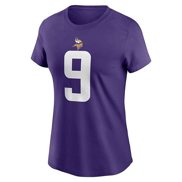 Футболка женская JJ McCarthy Minnesota Vikings, фиолетовая, с именем и номером Nike — фото 3