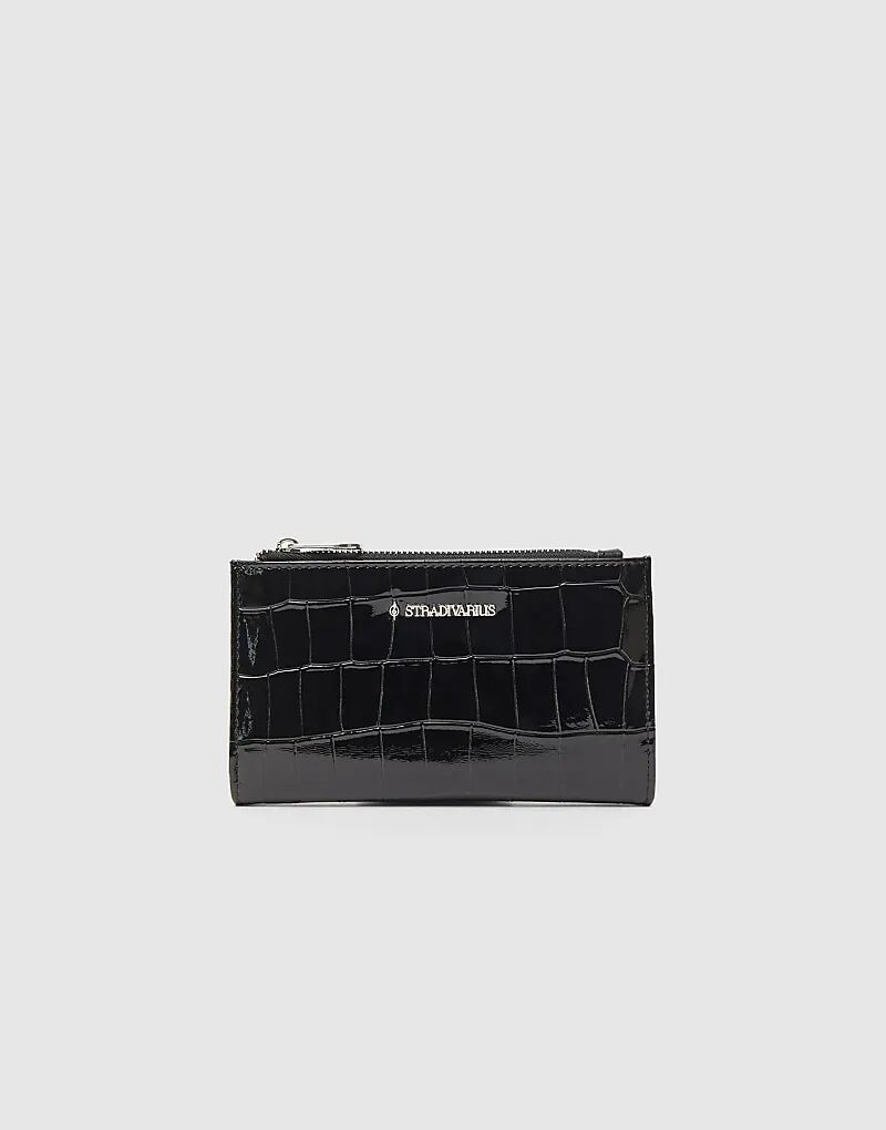 

Кошелек Stradivarius Basic на молнии черного цвета