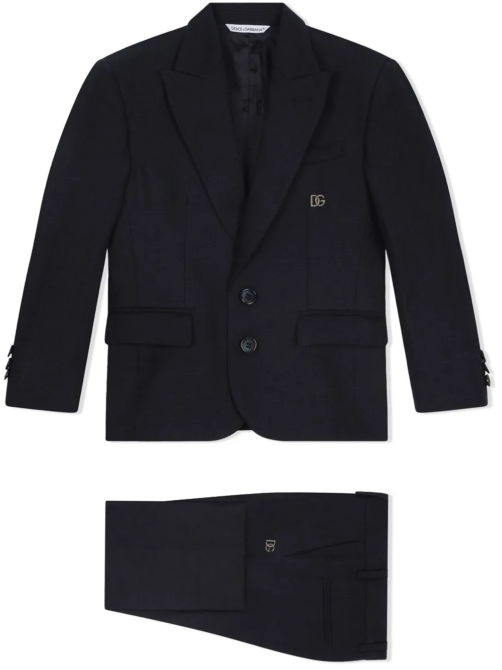 

Льняной костюм с однобортным пиджаком Dolce & Gabbana Kids, синий