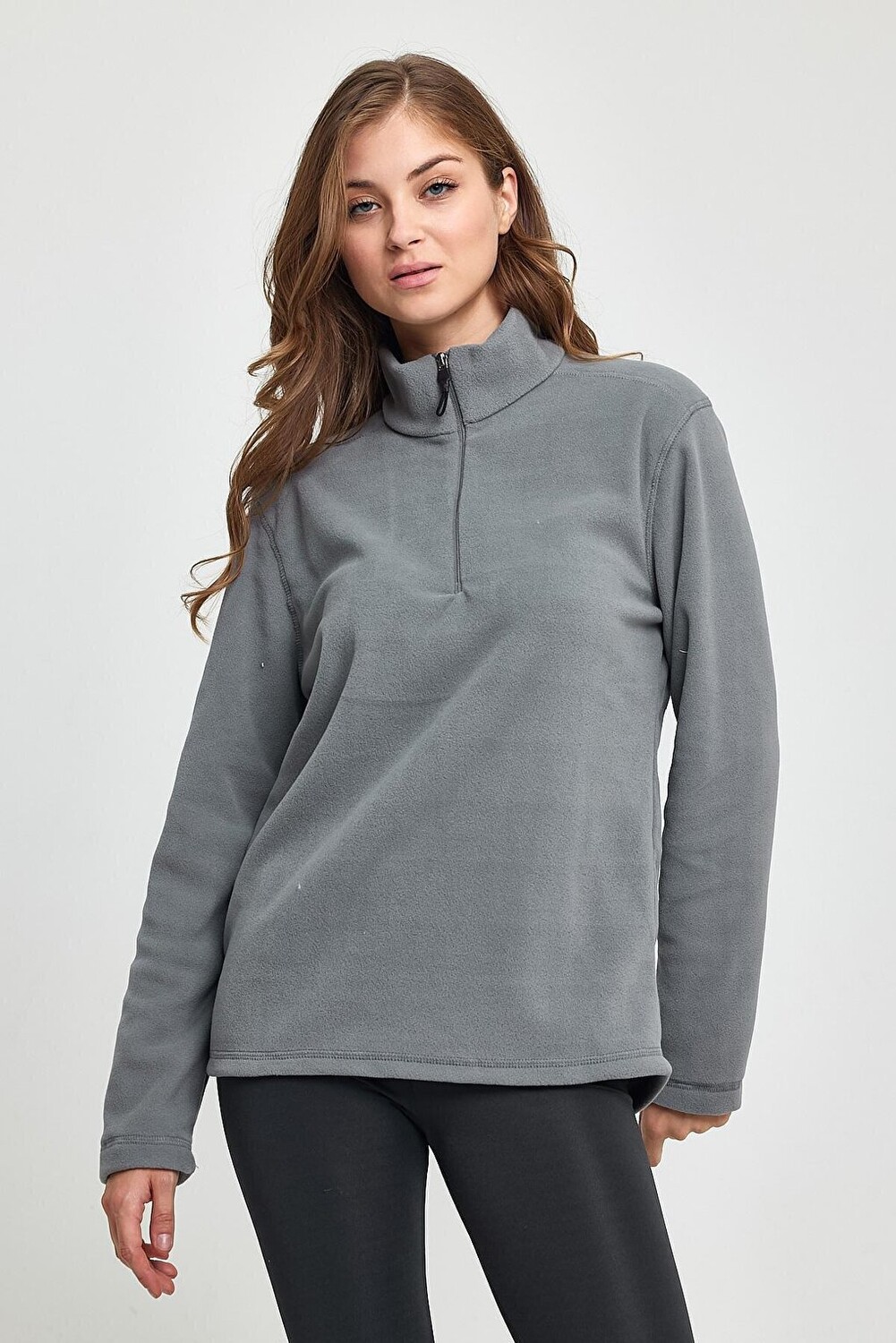 

Женская удобная посадка флисовая толстовка Softech на половину молнии spr24pwk20 Süperlife, серый