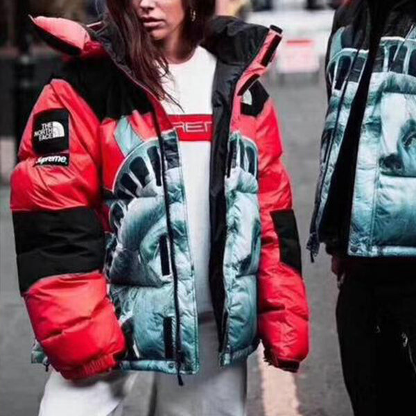 Куртка x the north face statue of liberty mountain jacket 'red' Supreme, красный — фото 4