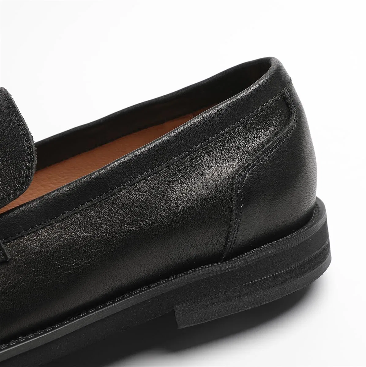 Лоферы кожаные мужские, Penny Loafers, Black FIAVOM — фото 4