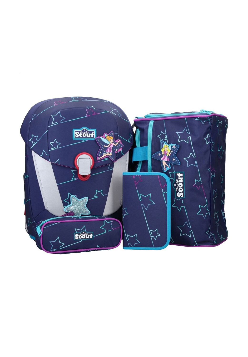 

Набор школьных сумок Sunny II, 4 предмета Scout, цвет Blue Star