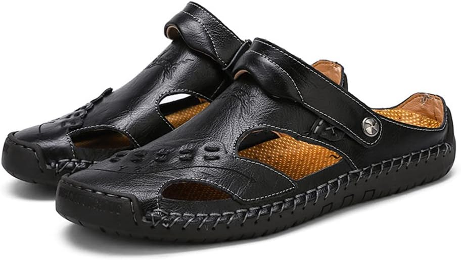 

Мужские повседневные сандалии Rojeam для ходьбы, пляжные туфли с закрытым носком, спортивные сандалии для активного отдыха, летние сандалии для походов и треккинга, черный