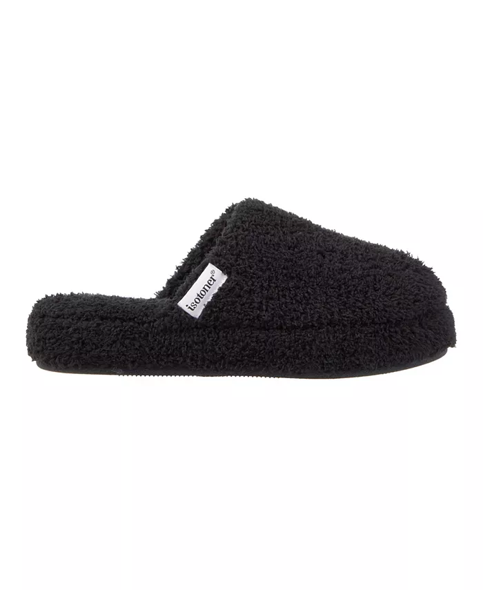 Женские уютные плюшевые махровые слипоны Joey Clog Isotoner Signature, черный — фото 2