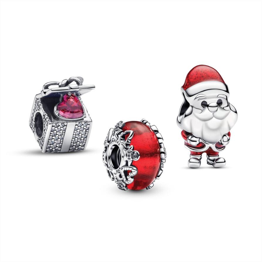 

Шарм Santas Coming to Town Charm Trio Pandora, стерлинговое серебро