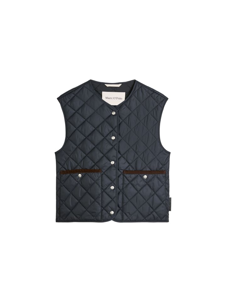 

Marc O'Polo Стеганый жилет без воротника, стандартный размер, цвет «Глубокий ночной синий»
