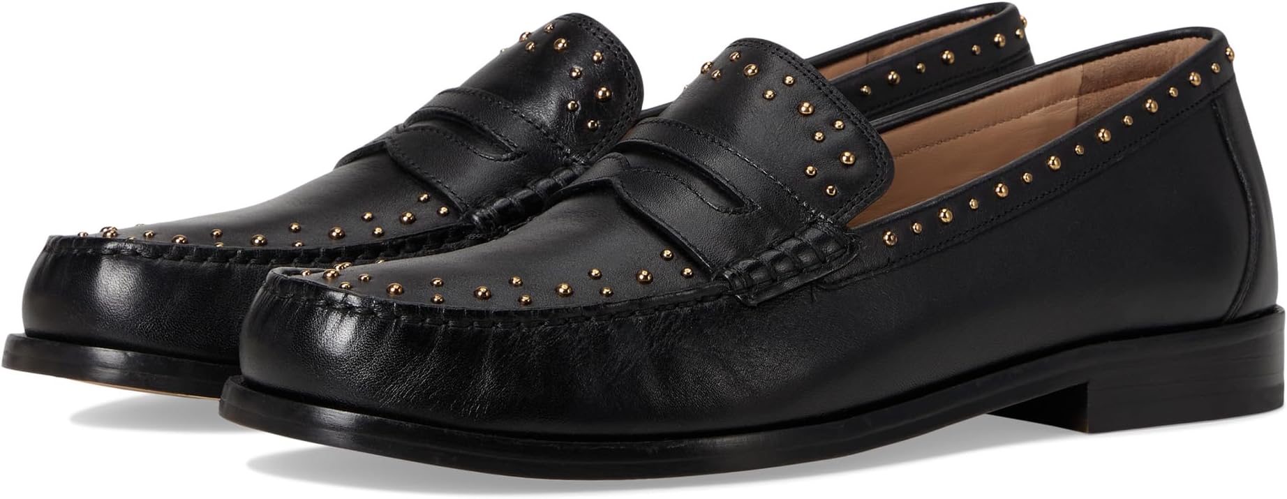 Лоферы Cole Haan Women's Lana Lux Penny Loafers Remastered, Black Suede/Gold Studs