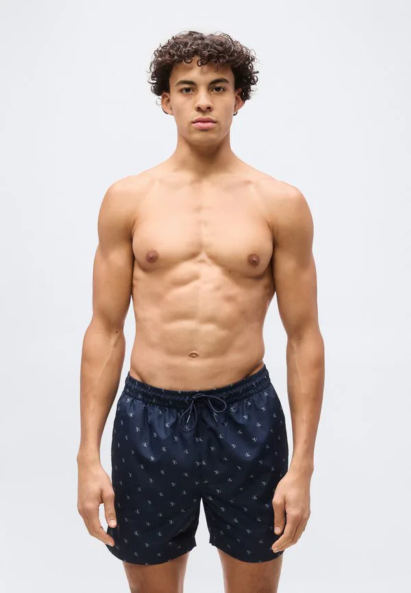 Плавки средней длины с завязками на поясе, базовые модели. Calvin Klein Swimwear, Shoreline/Misty