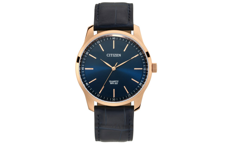 

CITIZEN Часы Quartz Movement Genuine Leather Strap Watch 42mm Men's Watch Blue Dial, Blue Dial