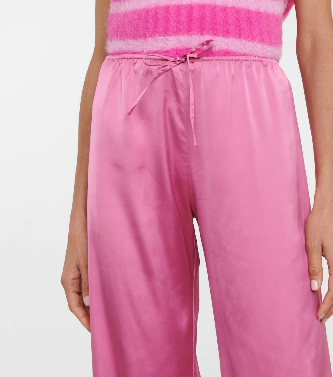Атласные брюки Le Pantalon Mentalo Jacquemus, розовый — фото 4
