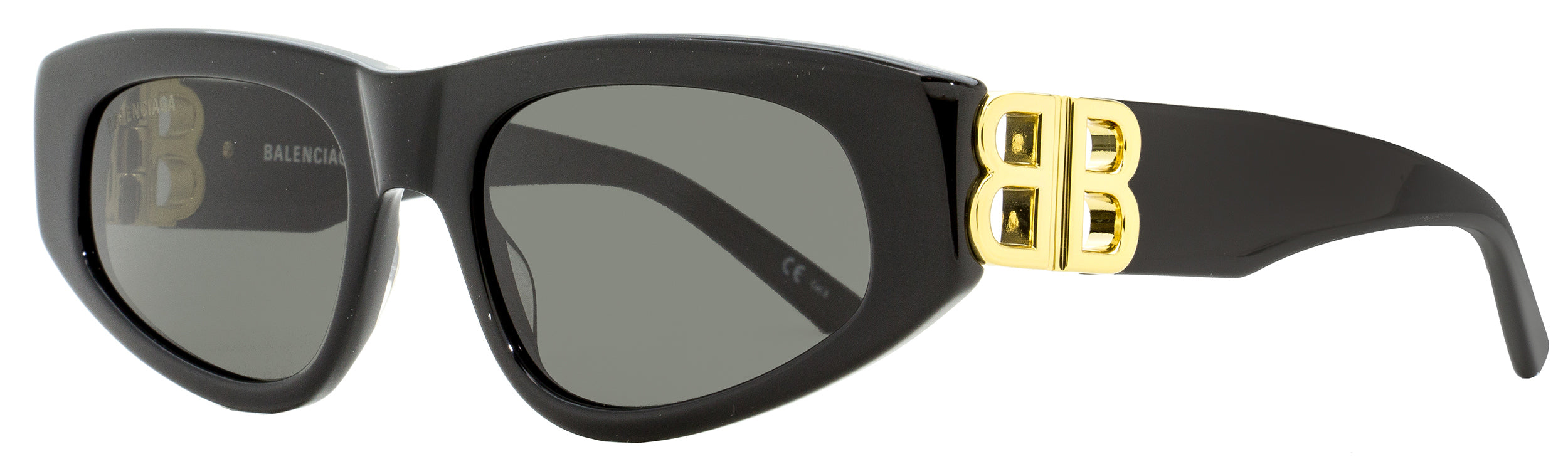 

Женские солнцезащитные очки Balenciaga Cateye BB0095S 001 черные/золотые 53 мм