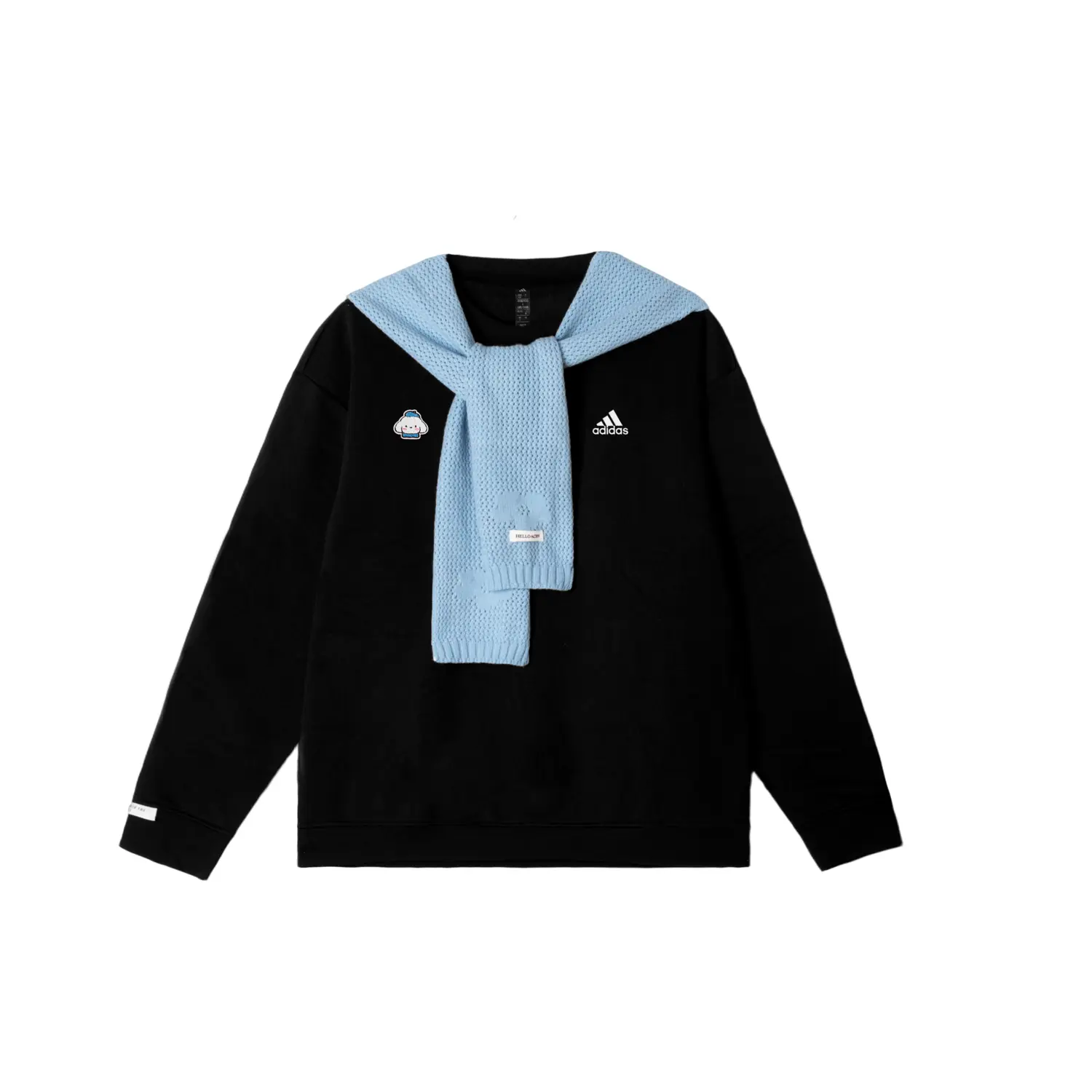 

Adidas Толстовка LABEL Unisex черная с круглым вырезом утепленная