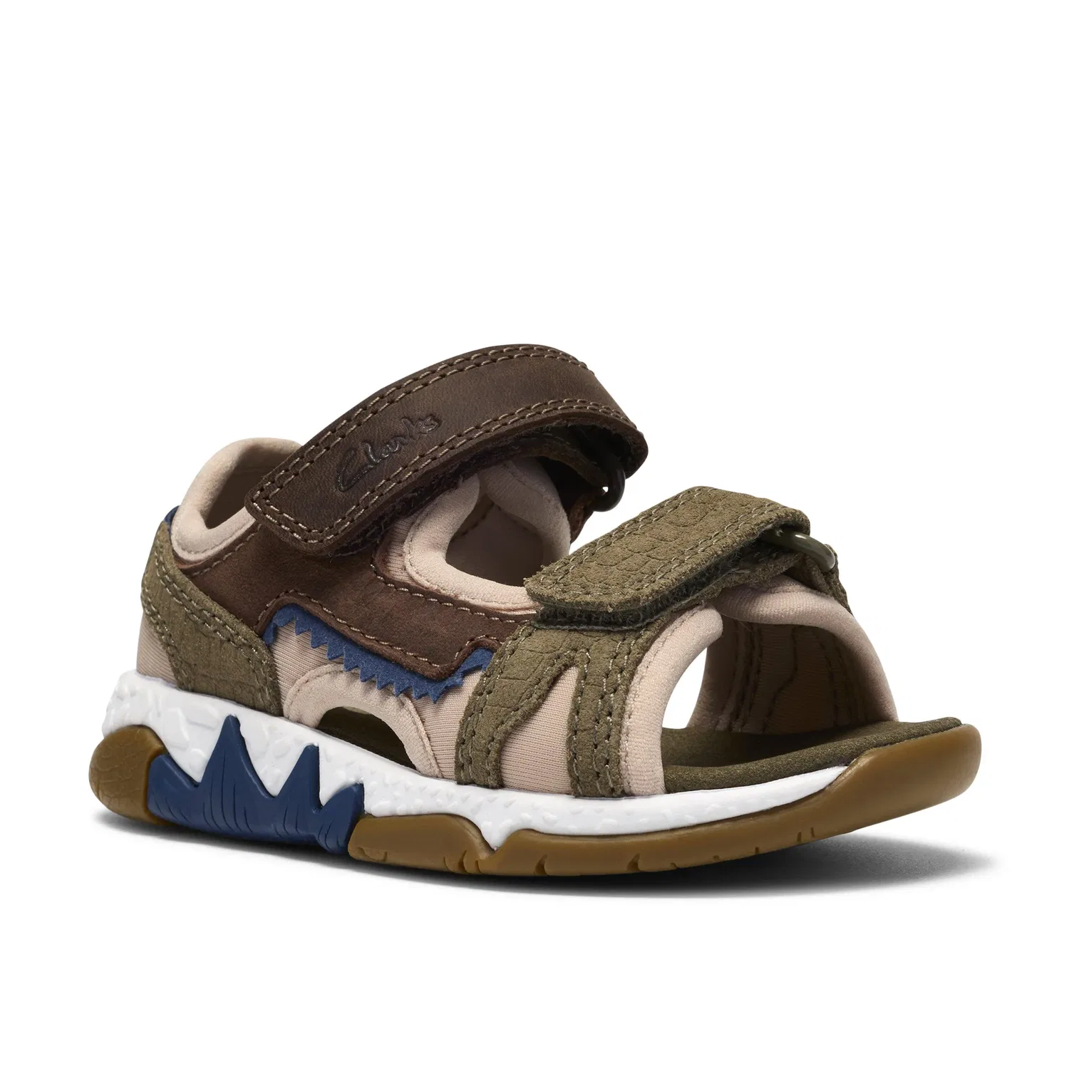 Сандалии для мальчиков с динозаврами Clarks, бежевый — фото 4