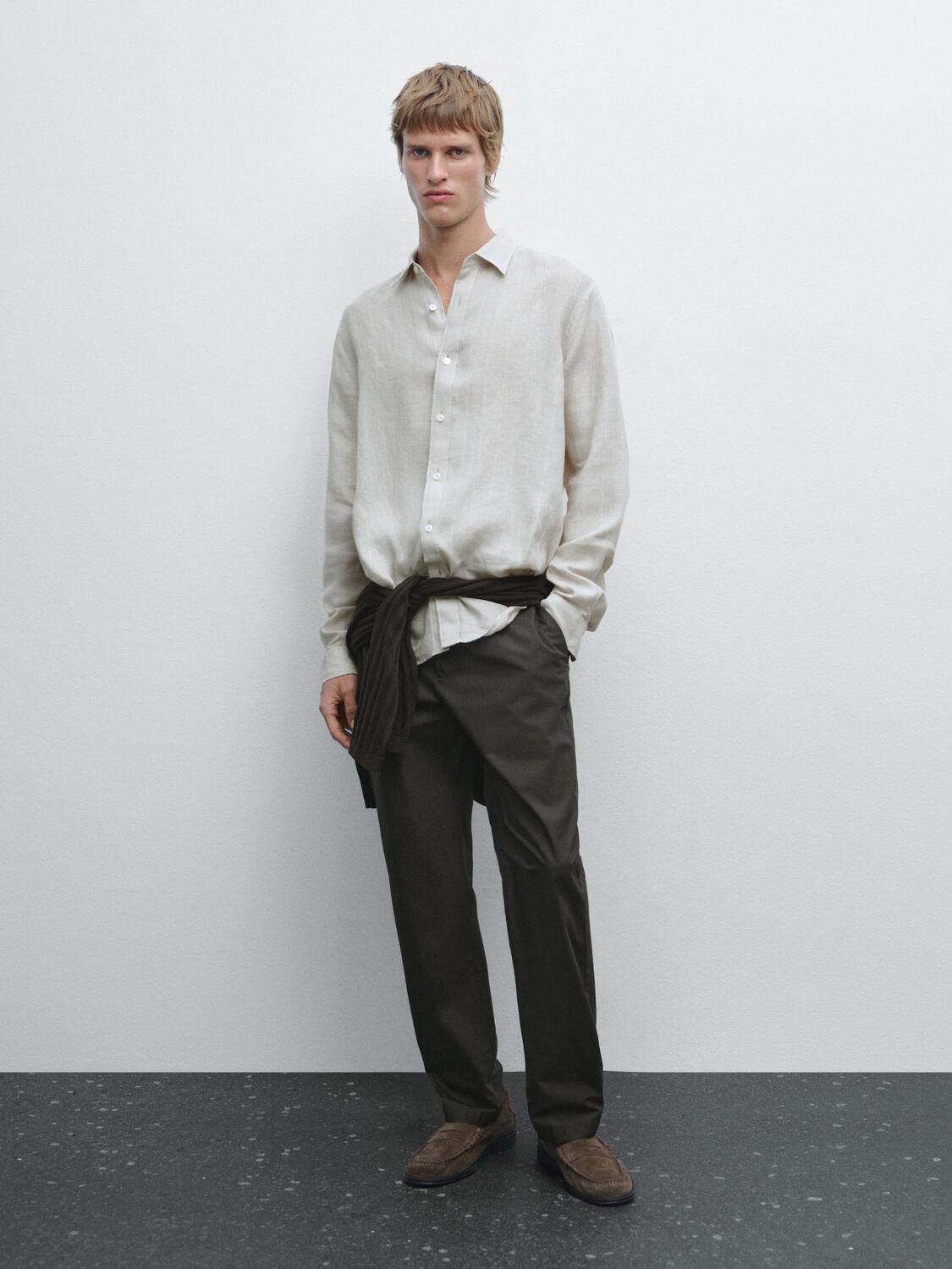 

Брюки полуджоггерского кроя Massimo Dutti, коричневый