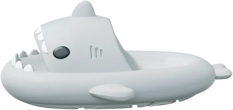 

Шлепанцы welltree Shark для женщин и мужчин, оригинальные тапочки-подушки, шлепанцы с открытым носком и амортизирующей подошвой, светло-серый