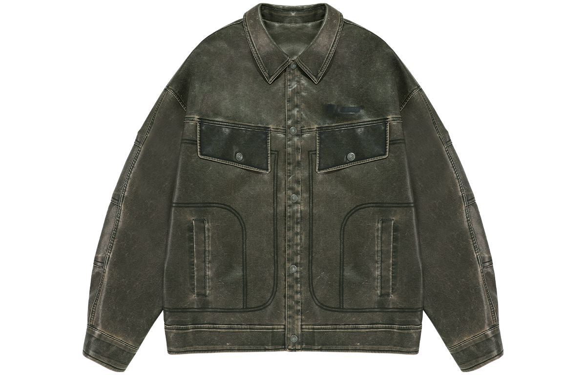 

Кожаная куртка унисекс BJHG, Dark Ink Green (Thickened and Fleece-Lined Version)