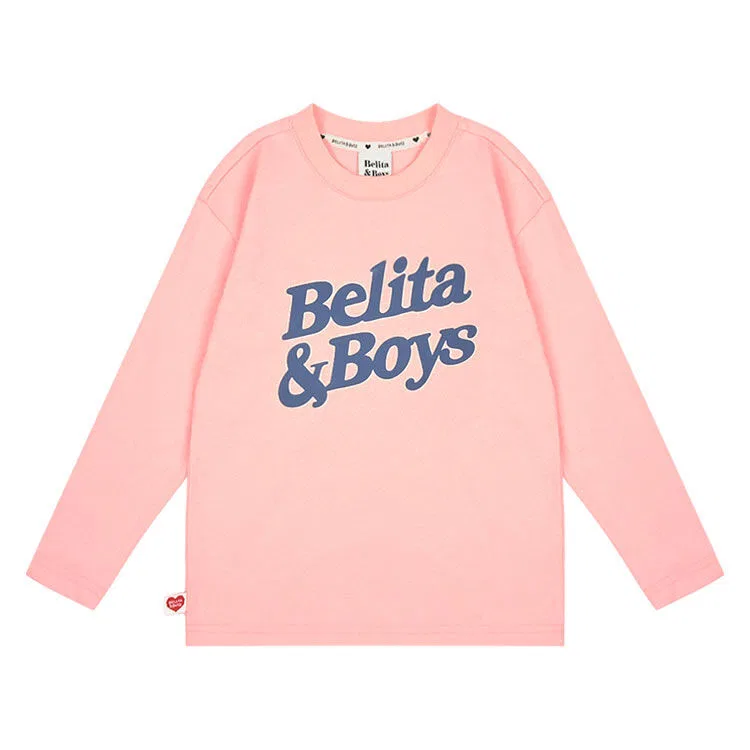 Детская футболка с длинным рукавом и логотипом Belita розовая от Belita&Boys