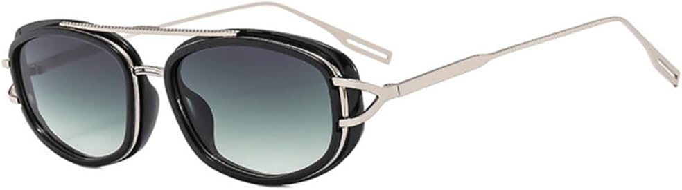 

Мужские солнцезащитные очки в стиле ретро-панк с овальными двойными перемычками и градиентным переходом цвета, защита от ультрафиолета UV400. Женские солнцезащитные очки LANGSER, Silver Green