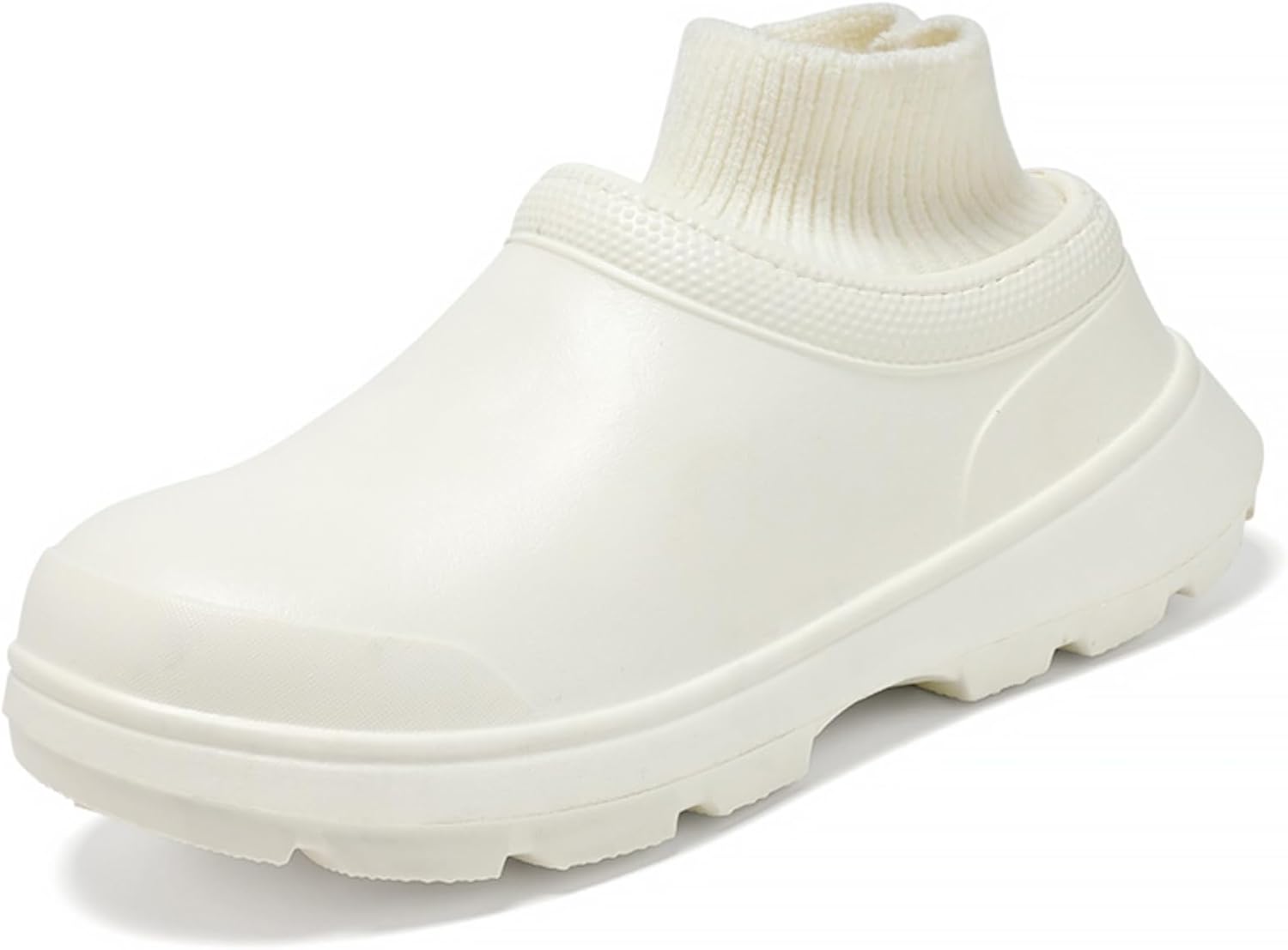 

Мужские уютные вязаные сабо с манжетами, легкие водонепроницаемые повседневные туфли с толстой подошвой, идеально подходят для использования дома и на улице Aokisx, бежевый