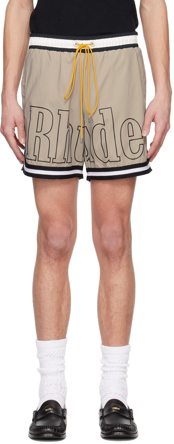

Бежевые полосатые шорты для плавания Rhude