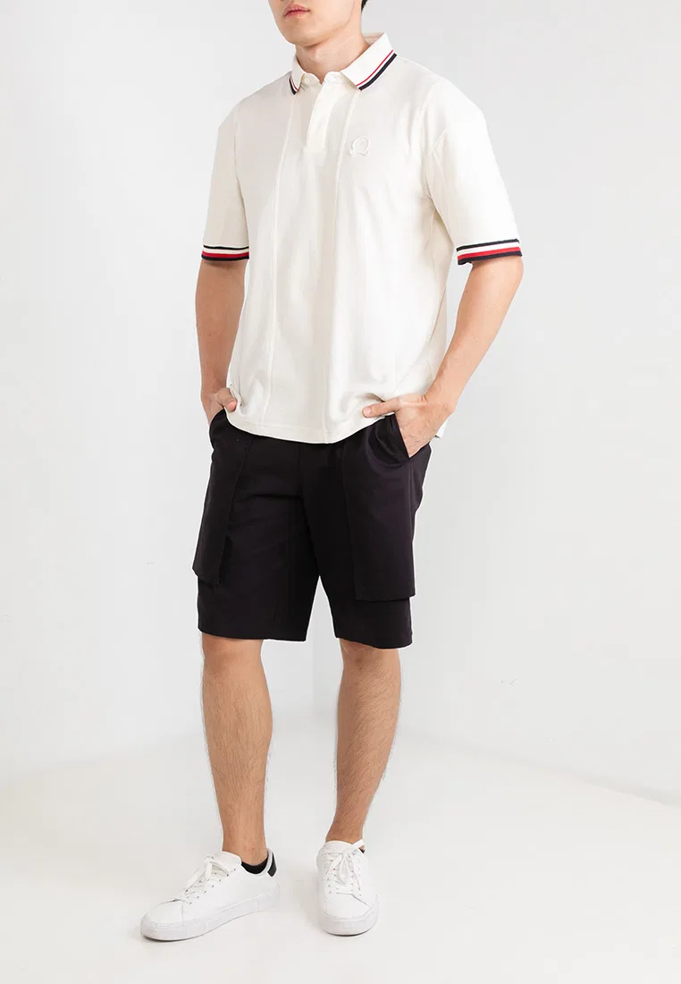 Поло Pique Panelled, THC Tommy Hilfiger, экрю — фото 4