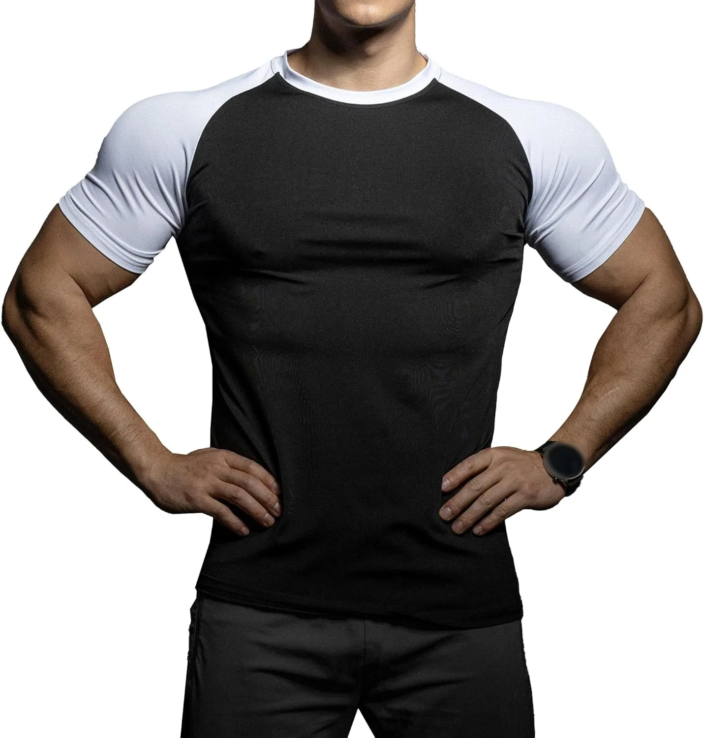 

Майифу-GJ Мужская футболка для тренировок с коротким рукавом, влагоотводящая, Slim Fit Maiyifu-GJ