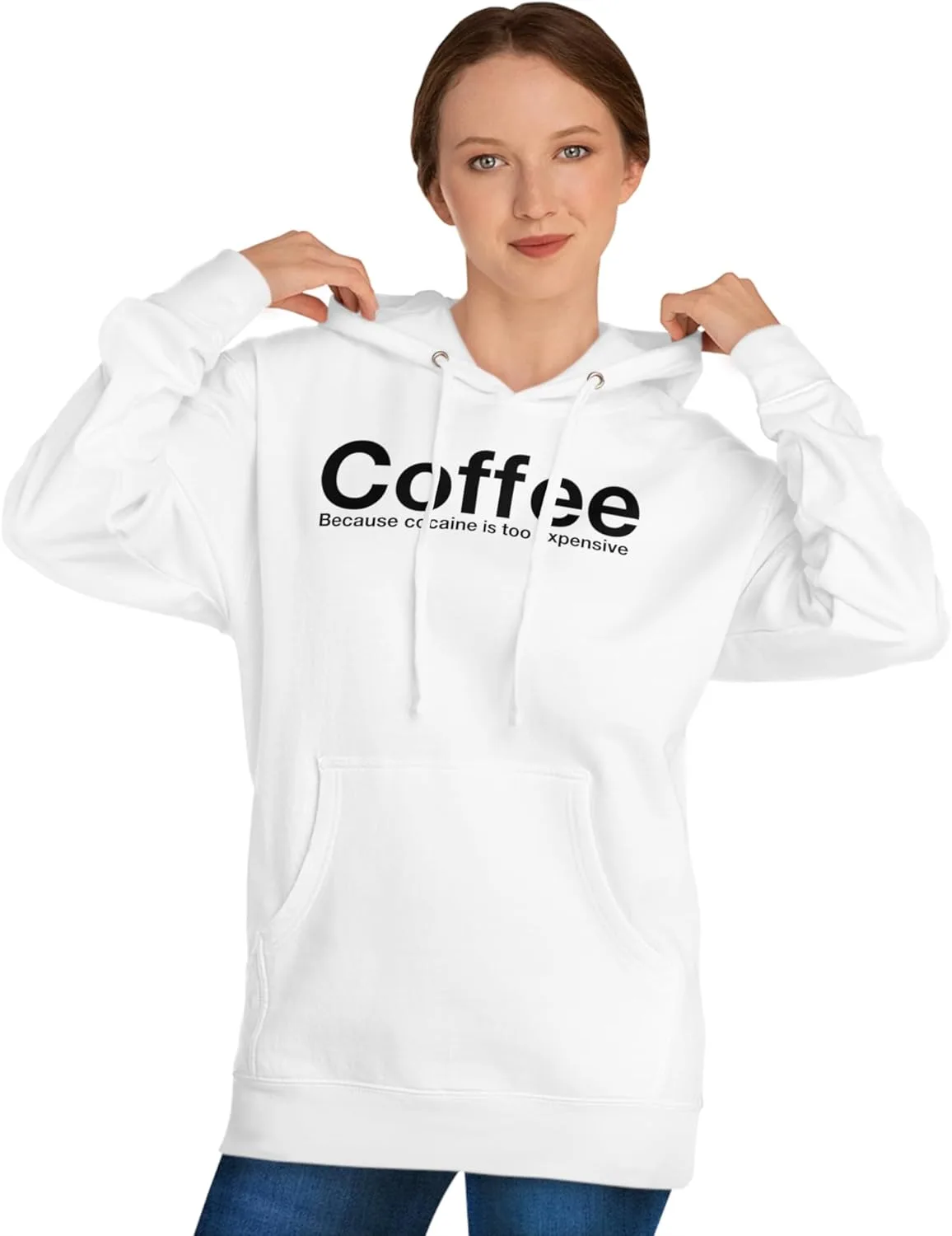 Толстовка Coffee Because Cocaine is to Expensive GENERIC, белый — фото 3