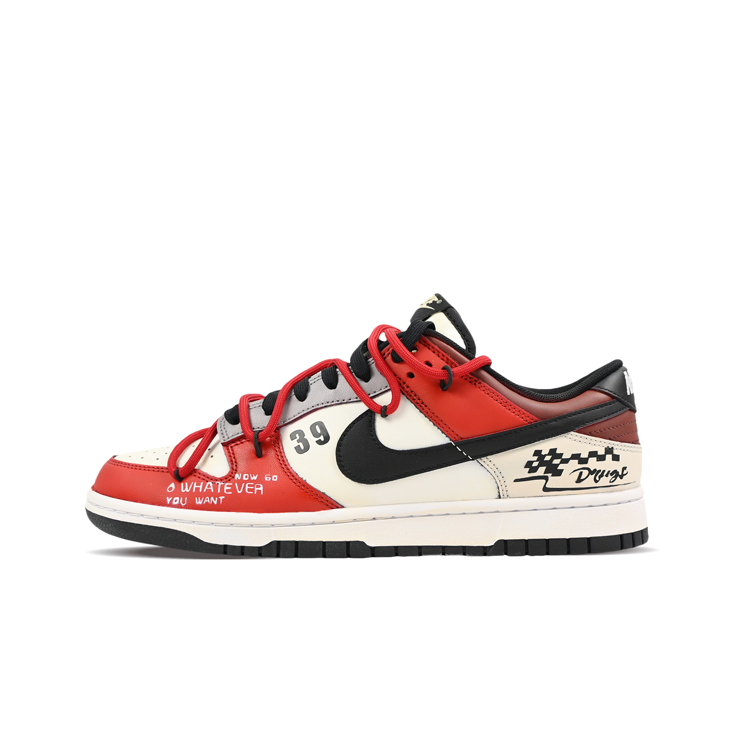 

Кроссовки Nike Dunk Skateboarding Shoes Unisex Low-top White/red, красный