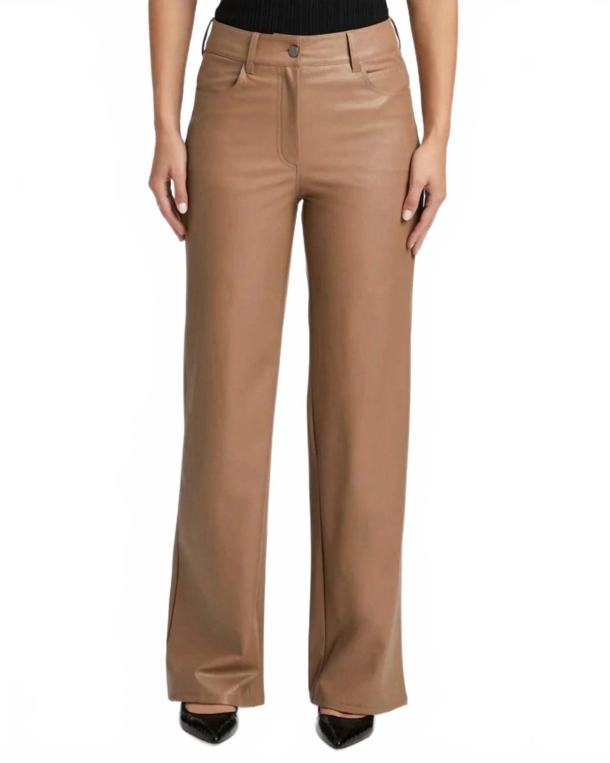 

Саша брюки из искусственной кожи в цвете жженый сахар Paige, Burnt Sugar