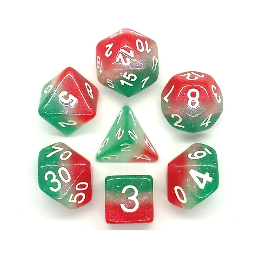 

Poly Set Italian Ice с белым (7), Acrylic-Resin Dice - Gradient