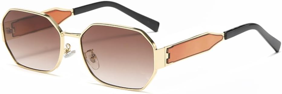 

Солнцезащитные очки UV400 с защитой от УФ-излучения, металлизированный градиент, чайный цвет, широкие дужки, подходят для женщин и мужчин, для бега и занятий спортом на открытом воздухе UYPTK, Gold Brown