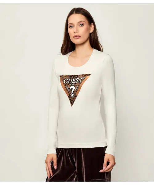 

Блузка с Лео Slim fit Guess Jeans, бежевый