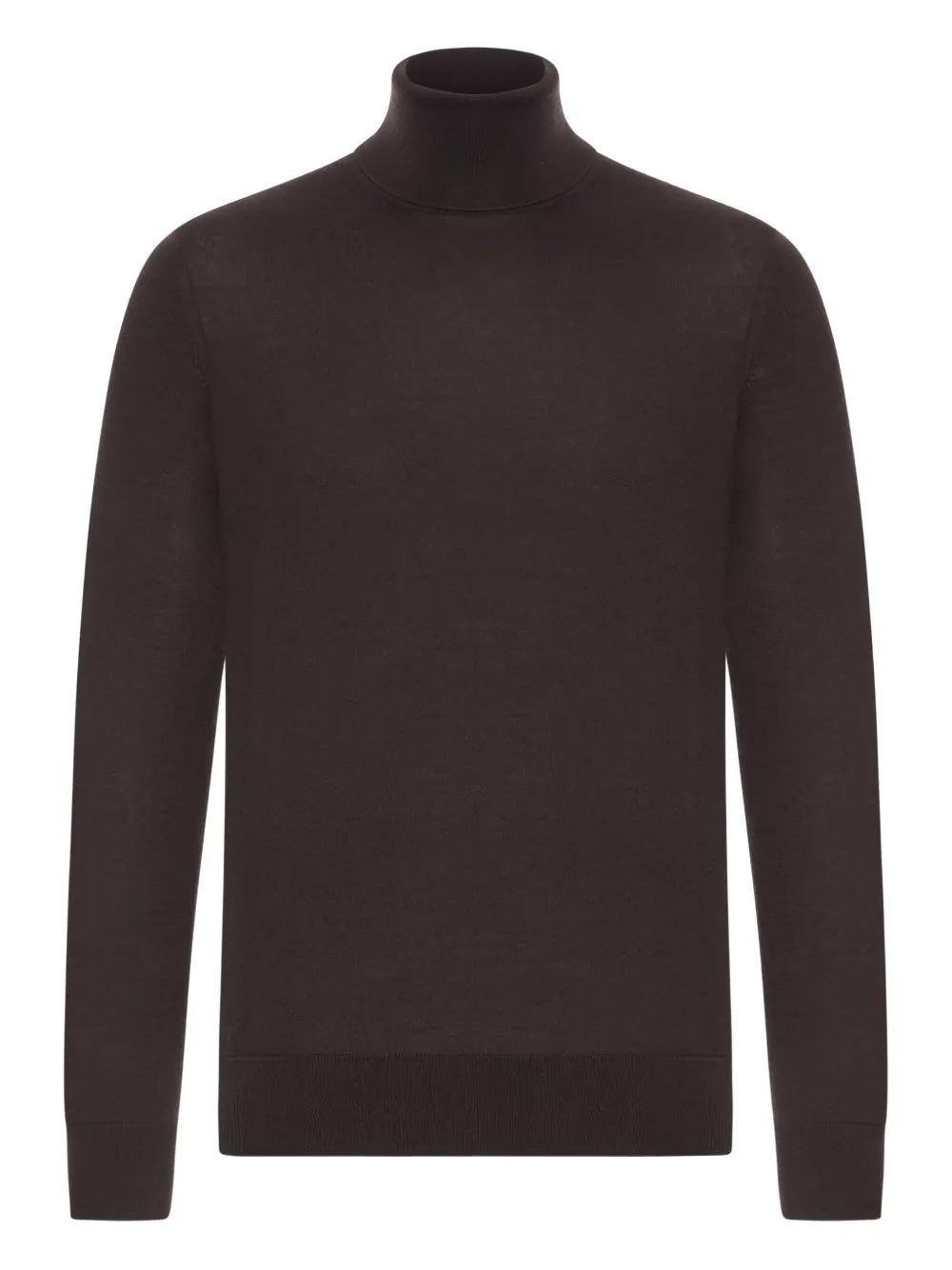 

Свитер с воротником-гольф и ребристым подолом Zegna, коричневый