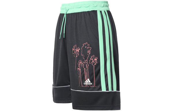 Шорты bw rose short contrasting colors basketball sports shorts black Adidas, черный — фото 2