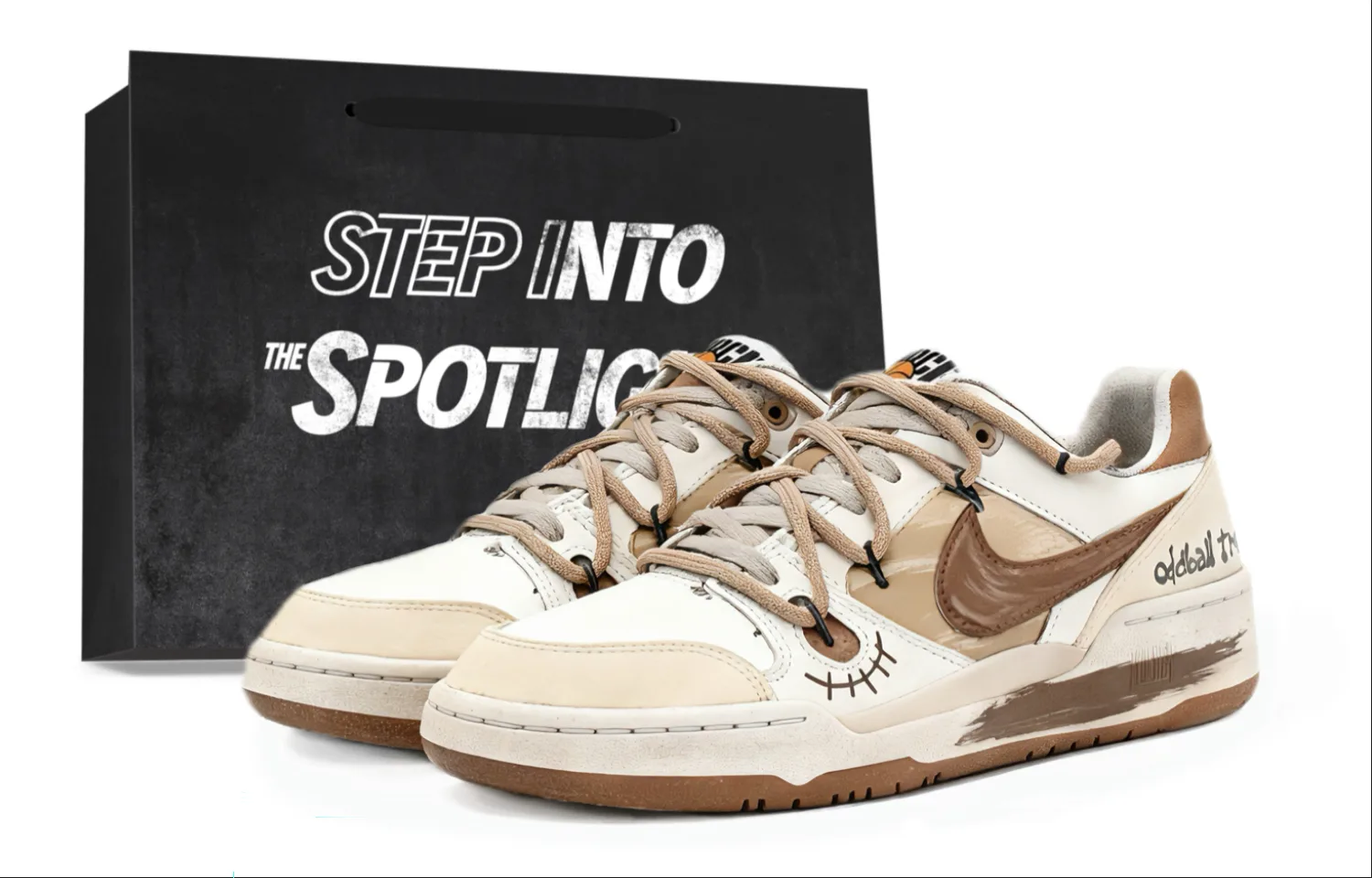 Nike Full Force Low top Skateboard Shoes Unisex White Brown