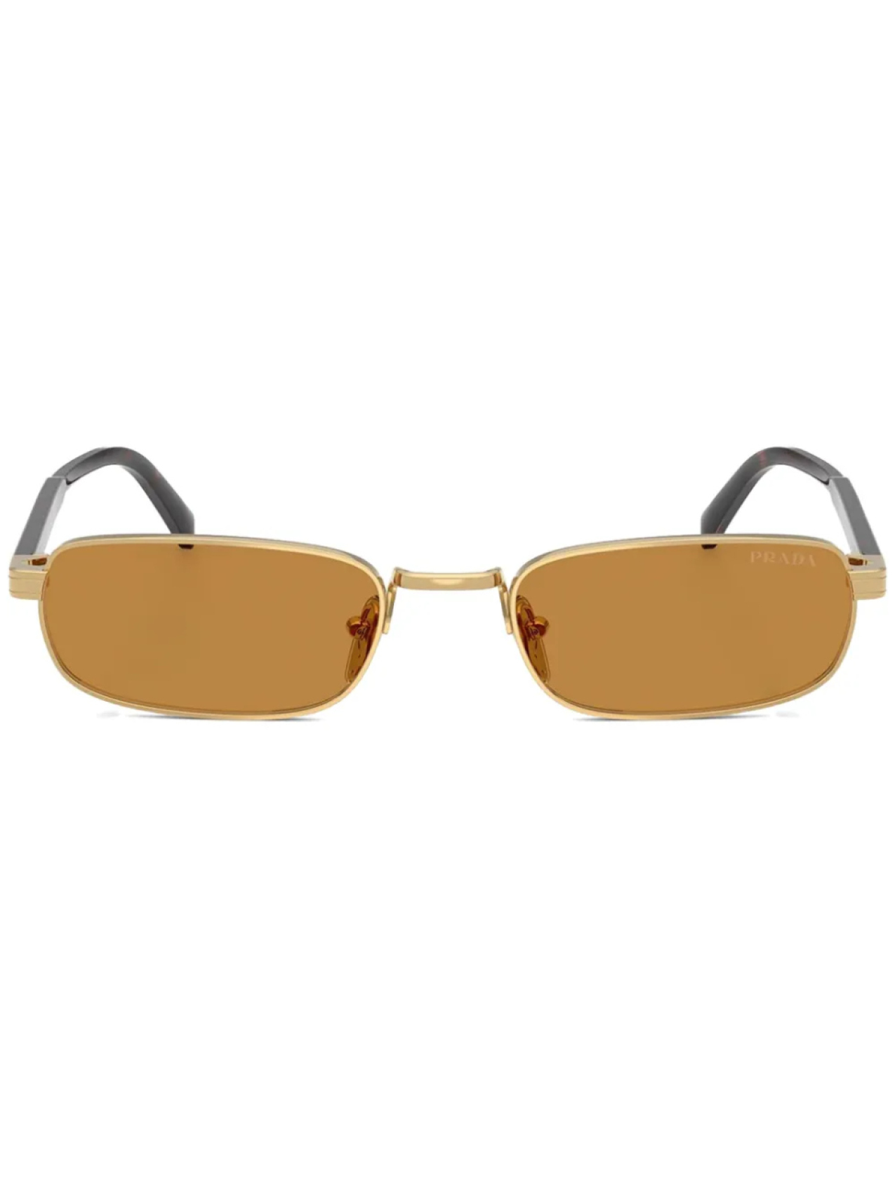 

Prada Eyewear солнцезащитные очки в прямоугольной оправе, золотой