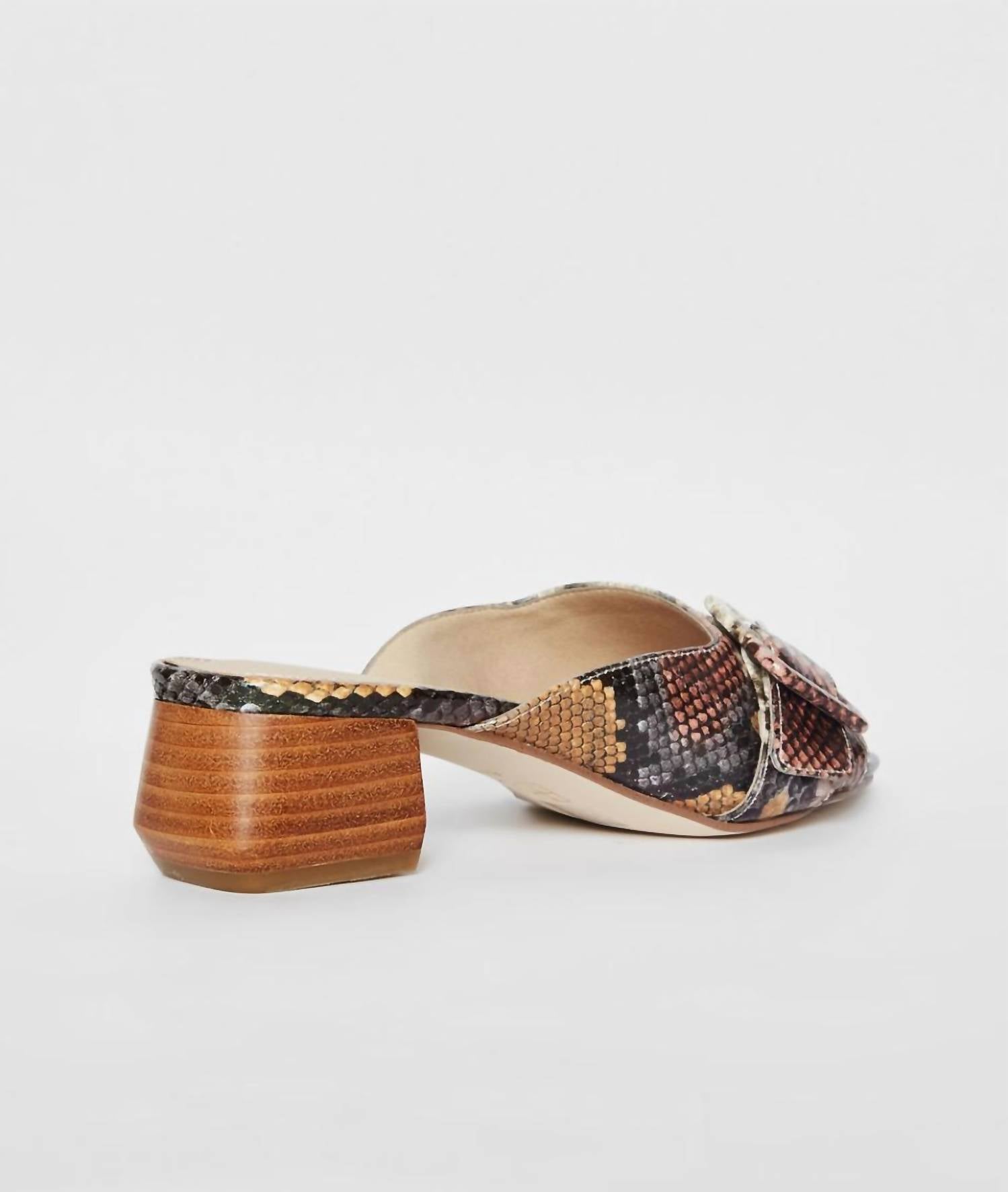 Женские туфли-слипоны Tala Embossed Snake в коричневом цвете Minera Embossed Snake PELLE MODA — фото 3