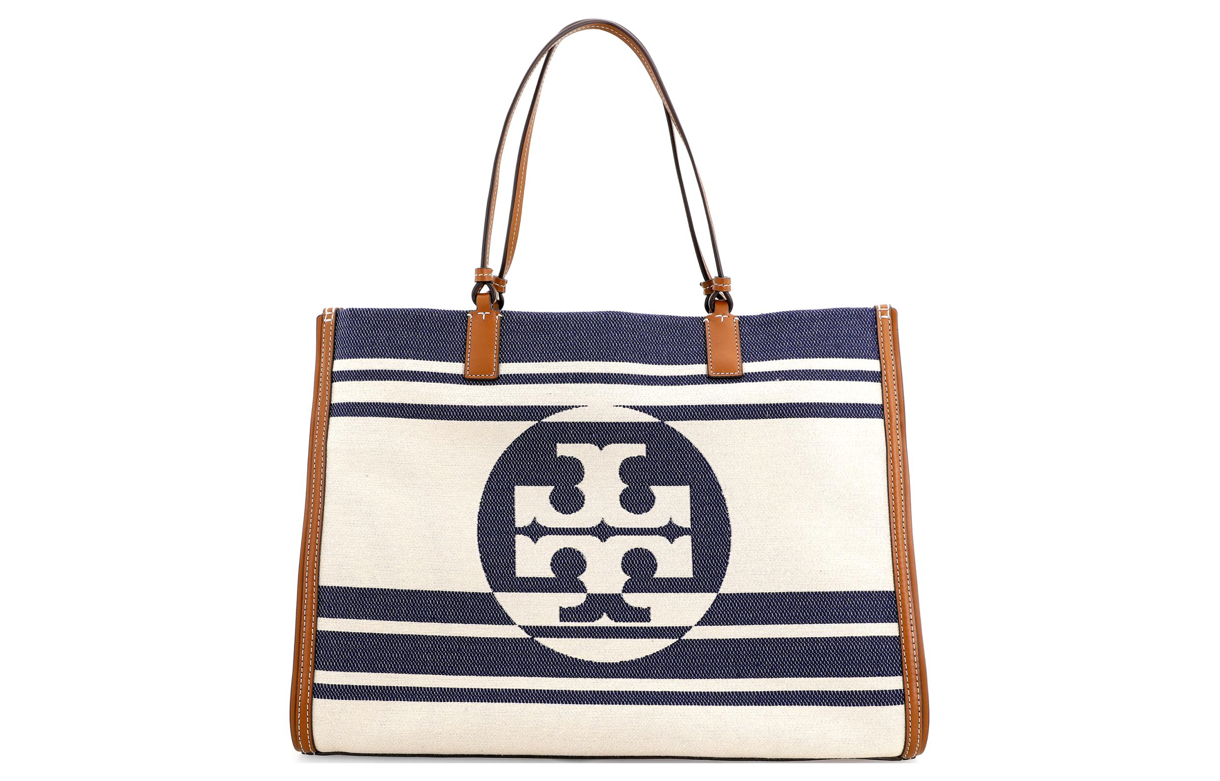

Сумка-шоппер Ella Jacquard Fabric из коровьей кожи наплечная женская морской синий TORY BURCH
