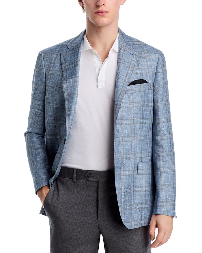 

Loro Piana Slim Fit Unstructured Sport Coat из шерсти, шелка и льна Vince, синий